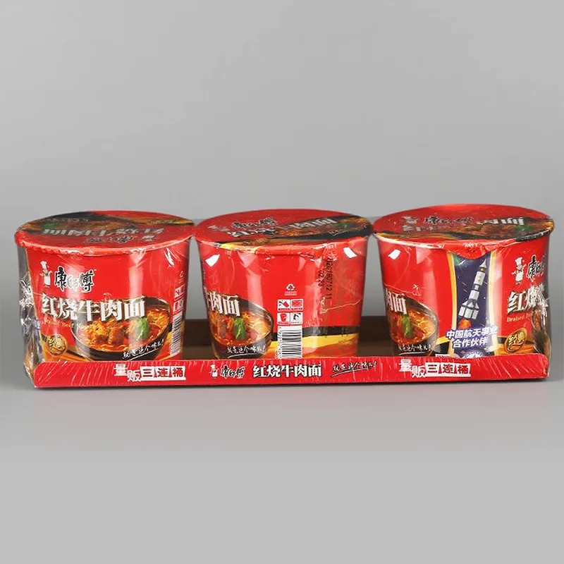 Filme retrátil POF para macarrão instantâneo